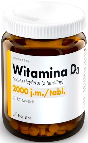 Hauster Witamina D3 2000IU 120tab Odporność+Kości - suplement diety