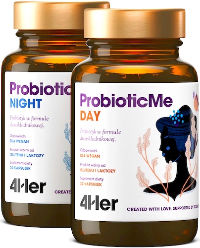 Health Labs 4Her ProbioticMe Dwuskładnikowy Dzień i Noc 60kaps vege - suplement diety Probiotyk