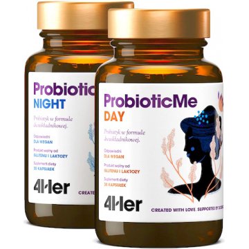 Health Labs 4Her ProbioticMe Dwuskładnikowy Dzień i Noc 60kaps vege - suplement diety Probiotyk