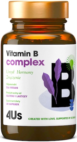Health Labs 4Us Vitamin B Complex 60kaps vege - suplement diety Kompleks Witamin B