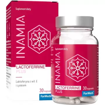 Inamia Lactoferrine Plus 30kaps - suplement diety Laktoferyna Witamina E Cynk