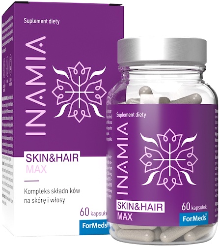 Inamia Skin&Hair MAX 60kaps vege - suplement diety Skóra Włosy Paznokcie