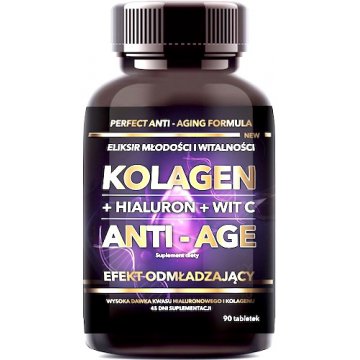 Intenson Kolagen + Hialuron + Witamina C ANTI-AGE 90tabletek - suplement diety