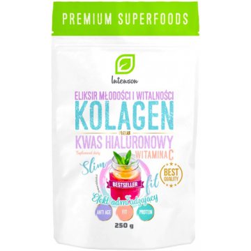 Intenson Kolagen+Witamina C+Kwas hialuronowy 250g - suplement diety Efekt Odmładzający