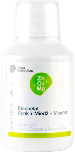Invex Biochelat Cynk+Miedź+Magnez 150ml - suplement diety