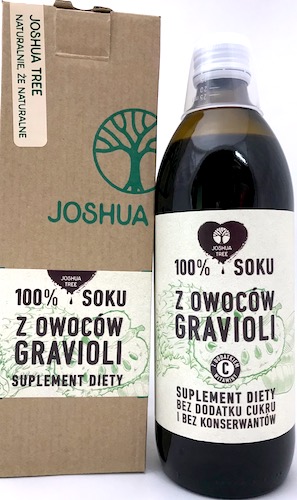 Joshua Tree Sok z owoców Gravioli 500ml Graviola z wit.C bez konserwantów i cukru - suplement diety