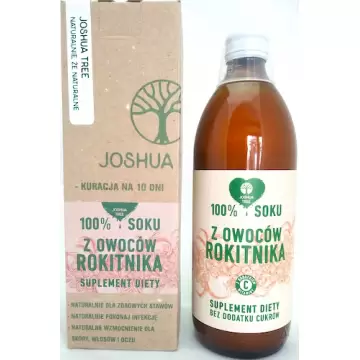 Joshua Tree 100% Soku z owoców Rokitnika 500ml bez konserwantów i cukru - suplement diety