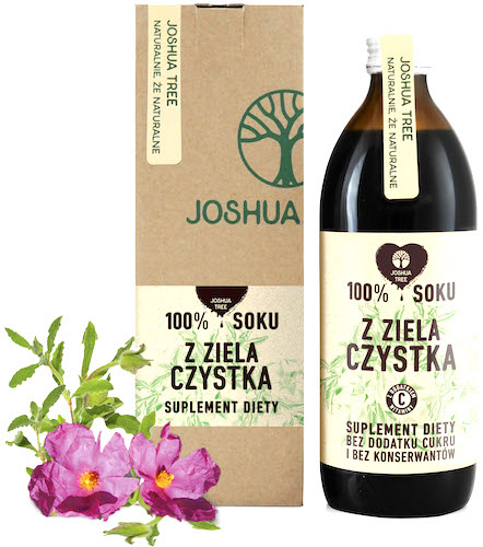 Joshua Tree Sok z ziela Czystka 500ml Czystek z wit.C bez konserwantów i cukru - suplement diety