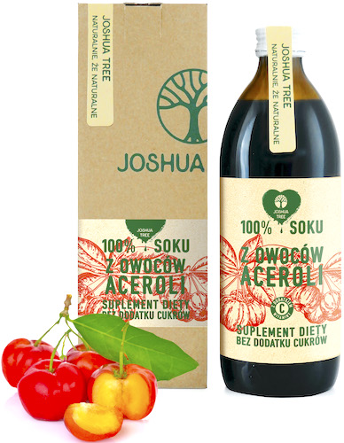 Joshua Tree Sok z owoców Aceroli 500ml Acerola z wit.C bez konserwantów i cukru - suplement diety