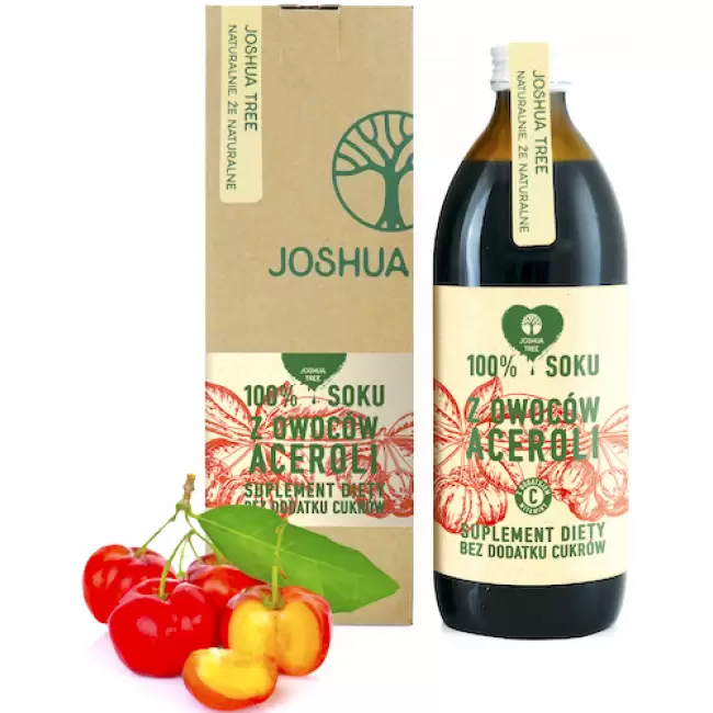 Joshua Tree Sok z owoców Aceroli 500ml Acerola z wit.C bez konserwantów i cukru - suplement diety