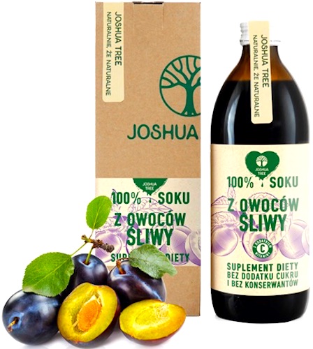 Joshua Tree Sok z Owoców Śliwy 1000ml Śliwka z wit.C  bez konserwantów i cukru - suplement diety