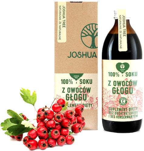 Joshua Tree Sok z Głogu 500ml Głóg z wit.C bez konserwantów i cukru - suplement diety PROMOCJA