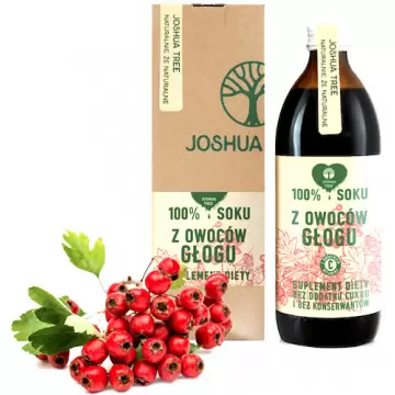 Joshua Tree Sok z Głogu 500ml Głóg z wit.C bez konserwantów i cukru - suplement diety