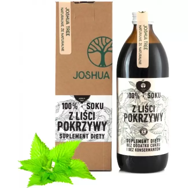 Joshua Tree Sok z liści Pokrzywy 1000ml Pokrzywa z wit.C bez konserwantów i cukru - suplement diety