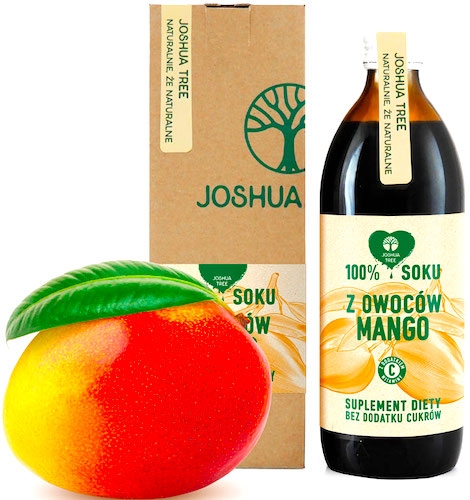 Joshua Tree Sok z owoców Mango 500ml z wit.C bez konserwantów i cukru - suplement diety