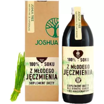 Joshua Tree 100% Soku z Młodego Jęczmienia 500ml bez konserwantów i cukru - suplement diety