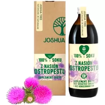 Joshua Tree Sok z nasion Ostropestu 500ml Ostropest z wit.C bez konserwantów i cukru - suplement diety