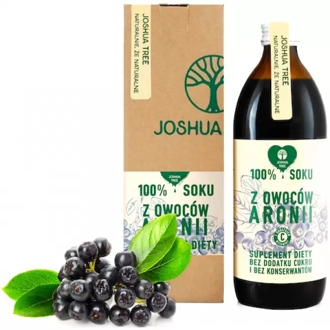 Joshua Tree Sok z owoców Aronii 1000ml Aronia z wit.C bez konserwantów i cukru - suplement diety