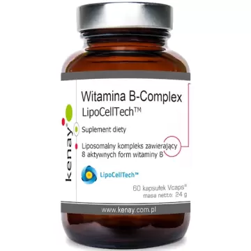 Kenay B-complex LipoCellTech 60kaps vege - suplement diety Liposomalny Kompleks 8 Aktywnych Form Witamin B
