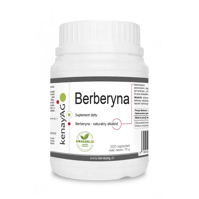 Kenay Berberyna 250mg 300kaps Rebersa Sabinsa - suplement diety