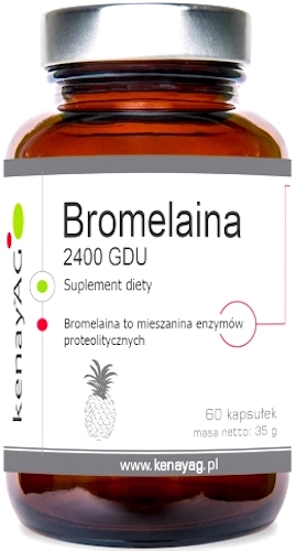 Kenay Bromelaina 2400GDU 60kaps Bromelina - suplement diety