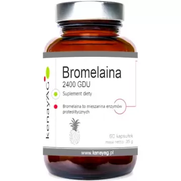 Kenay Bromelaina 2400GDU 60kaps Bromelina - suplement diety Trawienie Sarkopenia