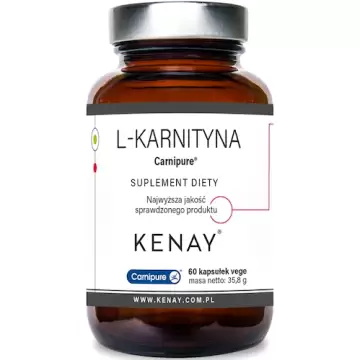 Kenay Carnipure L-Karnityna 60kaps vege - suplement diety L-carnitine winian Spalacz tłuszczu Metabolizm