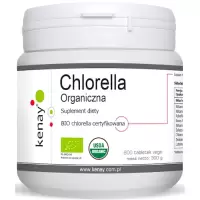 Kenay Chlorella Organiczna 500mg 600tab BIO - suplement diety Rozbite Ściany Komórkowe Certyfikowana