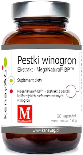 Kenay Ekstrakt z pestek winogron MegaNatural 300mg 60kaps - suplement diety