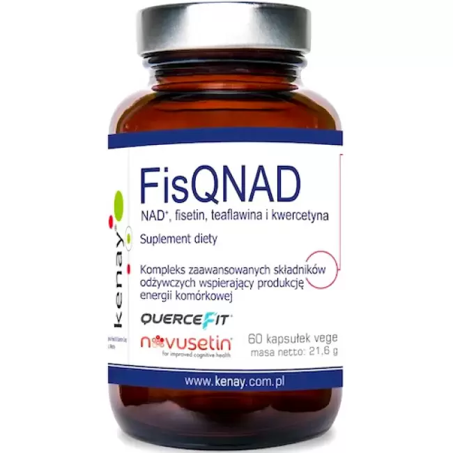Kenay FisQNAD NAD+ fisetin teaflawina kwercetyna 60kaps vege Energia - suplement diety
