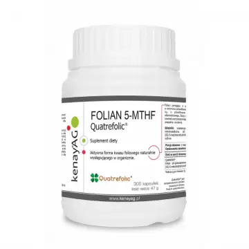 Kenay FOLIAN 5-MTHF QUARTERFOLIC  aktywny kwas foliowy 300kaps 400mcg - suplement diety