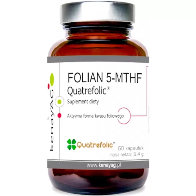 Kenay FOLIAN 5-MTHF QUARTERFOLIC  aktywny kwas foliowy 60kaps 400mcg - suplement diety 