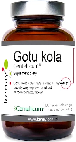 Kenay Gotu Kola Centellicum 200mg 60kaps vege Wąkrota - suplement diety