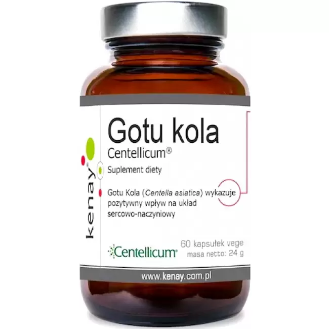 Kenay Gotu Kola Centellicum 200mg 60kaps vege Wąkrota - suplement diety