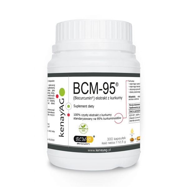 Kenay Kurkuma BCM-95 375mg 300kap ekstrakt 95% BEZPŁATNA DOSTAWA ! - suplement diety