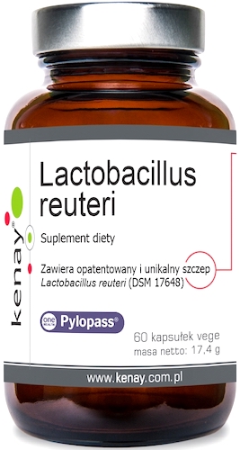 Kenay Lactobacillus reuteri Pylopass® 60kaps vege - suplement diety Probiotyk Niemcy