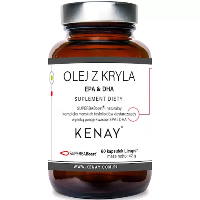 Kenay Olej z Kryla EPA & DHA Superba Boost 60kaps - suplement diety Krill oil Serce Wątroba Odporność Omega 3-6-9