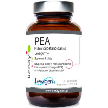  Kenay PEA Palmitoiloetanoloamid Levagen®+ 60kaps - suplement diety Kwas Palmitynowy USA