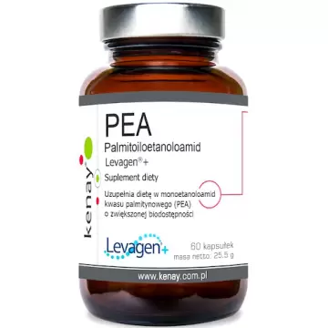 Kenay PEA Palmitoiloetanoloamid Levagen®+ 60kaps - suplement diety Kwas Palmitynowy USA