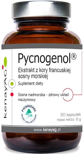 Kenay Pycnogenol Ekstrakt z kory francuskiej sosny morskiej OPC 60kaps vege - suplement diety