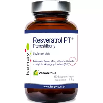 Kenay Resveratrol PT Pterostilbeny 60kaps vege - suplement diety Resweratrol serce