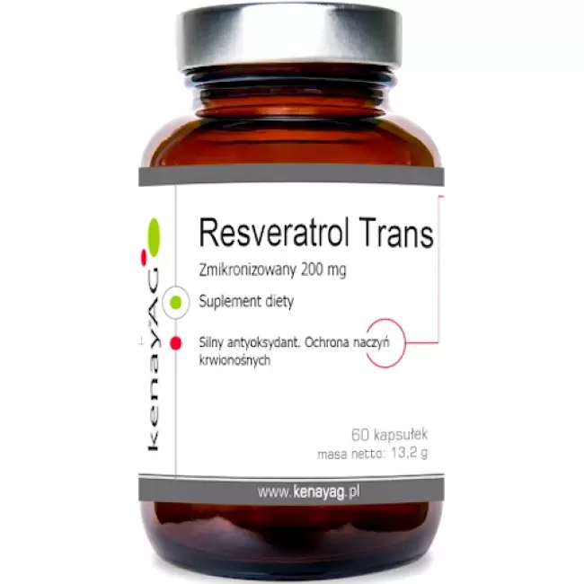 Kenay Resweratrol Trans Ekstrakt 200mg 60kaps Rdest Resveratrol - suplement diety
