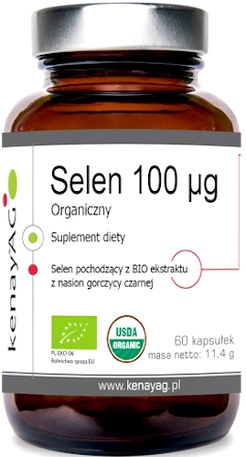 Kenay Selen Organiczny BIO 100mcg 60kaps - suplement diety