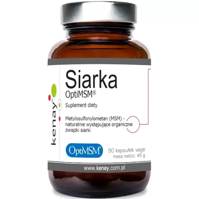 Kenay Siarka organiczna OptiMSM® 90kaps vege - suplement diety Mocne Stawy i Kości 