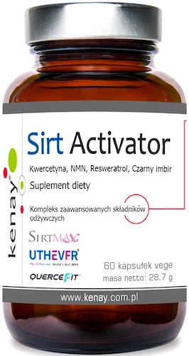 Kenay Sirt Activator Kwercetyna, NMN, Resweratrol, Czarny imbir 60kaps vege - suplement diety