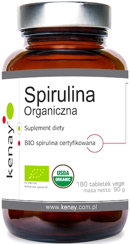 Kenay Spirulina Organiczna 500mg 180tab - suplement diety