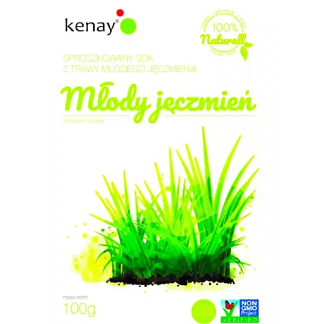 Kenay Trawa z młodego jęczmienia sproszkowany sok 100g vege organiczny - suplement diety