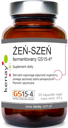Kenay Żeń-Szeń koreański fermentowany GS15-4 30kaps vege Ginseng Panax - suplement diety
