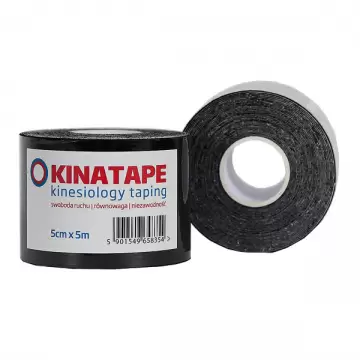 Aura Herbals KINATAPE - Kinesio Taping 5m x 5cm czarna Plastry