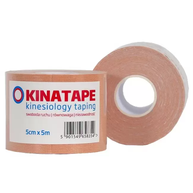 Aura Herbals KINATAPE - Kinesio Taping 5m x 5cm beżowa Plastry Tejpy